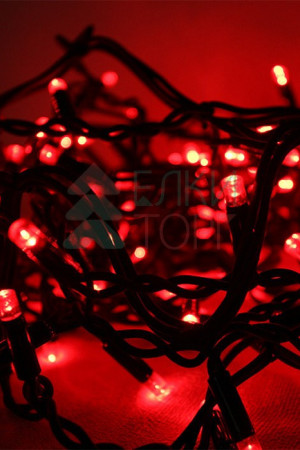 Светодиодная гирлянда Sealed с супер - мерцанием 10 м., 220V ., 75 красных LED ламп, черный каучук, Beauty Led (LL75ABL-1-2R)