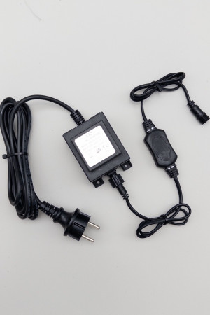 Трансформатор 60W с выпрямителем 24В., до 1000 LED, провод черный Каучук, IP65, LTC (PTR60-3A)