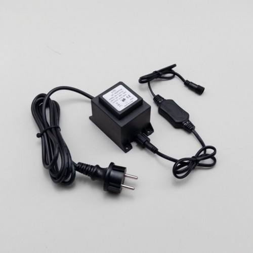 Трансформатор 60W с выпрямителем 24В., до 1000 LED, провод черный Каучук, IP65, LTC (PTR60-3A)