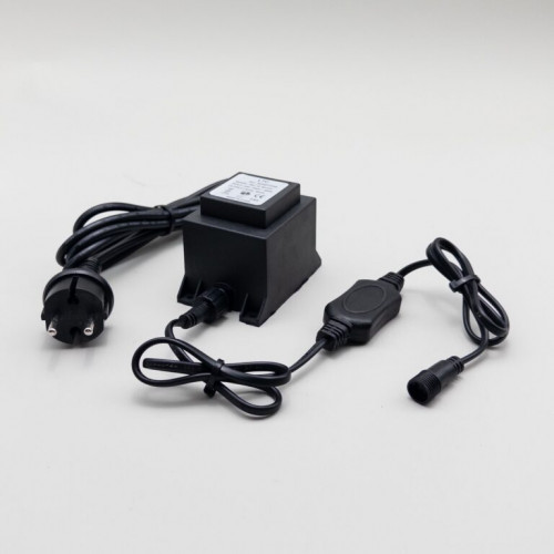 Трансформатор 60W с выпрямителем 24В., до 1000 LED, провод черный Каучук, IP65, LTC (PTR60-3A)