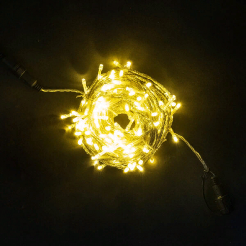 Светодиодная гирлянда 20 м., 200 шампань LED ламп, 24V., прозрачный силиконовый провод, IP65, Beauty Led (EST200-10-1CH)