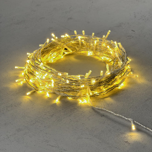 Светодиодная гирлянда 20 м., 200 шампань LED ламп, 24V., прозрачный силиконовый провод, IP65, Beauty Led (EST200-10-1CH)