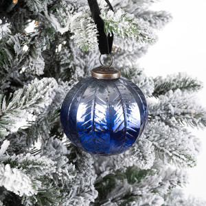 Винтажный стеклянный шар Байкальская сказка 10 см., 1 шт., Karlsbach (13525)