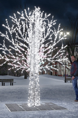 Светодиодное дерево Декоративное серебряное 3.3 м., Conso (SP102-s350)