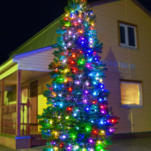 Комплект освещения Цветной каскад для елей высотой 6 м., 720 разноцветных LED., 72 м., шаг 35 см., Green Trees (Kaskad6)