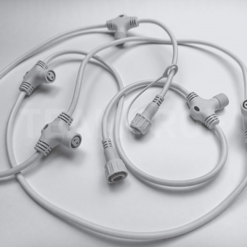 Соединительная шина, 2 pin, Т-образный коннектор, 2,5 м., 5 лучей, белый, TeamProf (TPF-SC-2,5/5-W)