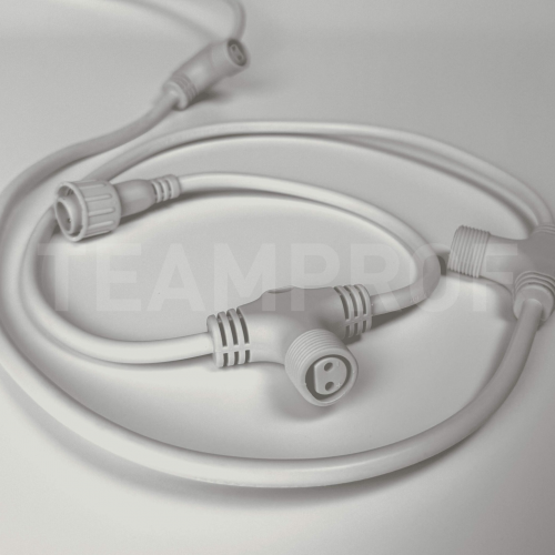 Соединительная шина, 2 pin, Т-образный коннектор, 2,5 м., 5 лучей, белый, TeamProf (TPF-SC-2,5/5-W)