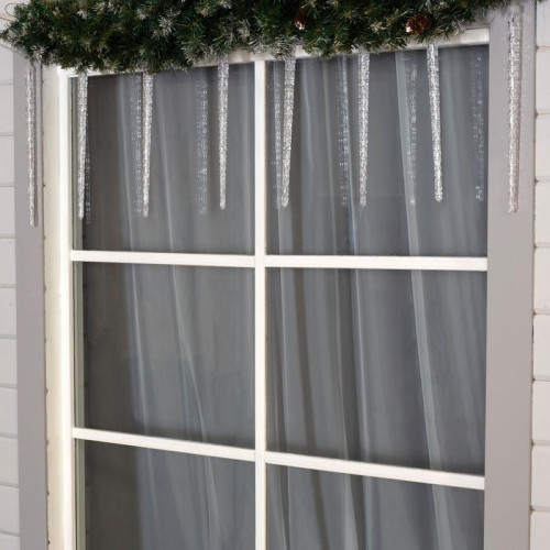 Гирлянда Сосульки рифленые 2.5×0.42 м., IP65, прозрачная нить, 288 мульти LED с эффектом стекания, 12 В., Luazon Lighting (5248348)