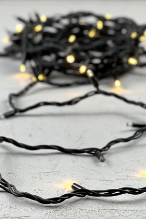 Светодиодная гирлянда Sealed с супер - мерцанием 10 м., 220V ., 75 теплых белых LED ламп, черный каучук, LTC (LL75ABL-1-2WW)