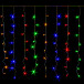 Занавес с контроллером 1.5*1 м., 220V, 100 разноцветных LED ламп, соединяемый, прозрачный провод, Winner (m.03.5T.100+)