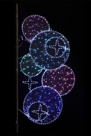 Светодиодная консоль Фейерверк, 105*170 см., разноцветные LED лампы, прозрачный силикон, Beauty Led (SKL6-2P) 