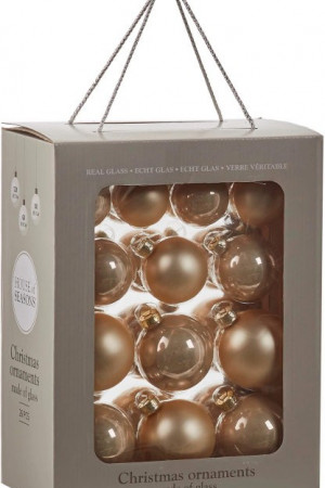 Набор стеклянных шаров 70 мм., жемчужный, 26 шт в упаковке, House of seasons (83338)