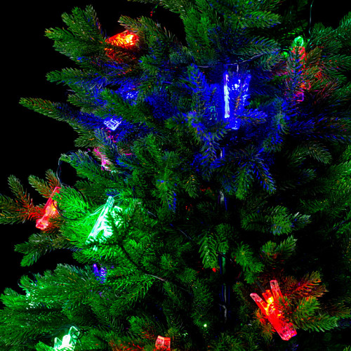 Светодиодная нить Прищепка 8 м., 40 разноцветных LED ламп, зеленый провод, Winner (m.01.5G.40+(10))