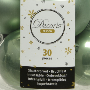 Набор пластиковых шаров Стиль mix, цвет шалфея, 30 шт., Kaemingk (022908)