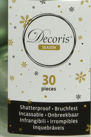 Набор пластиковых шаров Стиль mix, цвет шалфея, 30 шт., Kaemingk (022908)