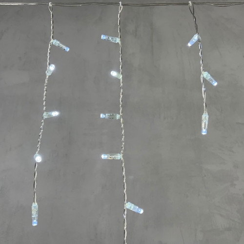 Светодиодная бахрома с колпачком 3,1*0,5 м., 120 холодных белых LED ламп, прозрачный провод ПВХ, IP65, LTC (PIL120CAP-10-2W)