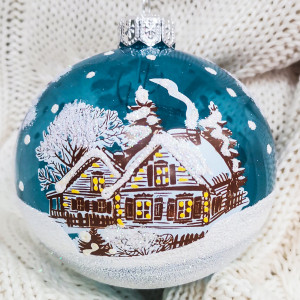 КУ-65-51/2 Стеклянный шар Зимний 65 мм., Коломеев