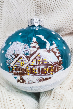 КУ-65-51/2 Стеклянный шар Зимний 65 мм., Коломеев