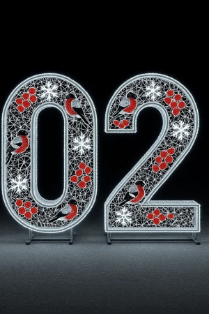 Светодиодные цифры Русская зима &quot;2026&quot; 200 см., Сад Радости (SR014)