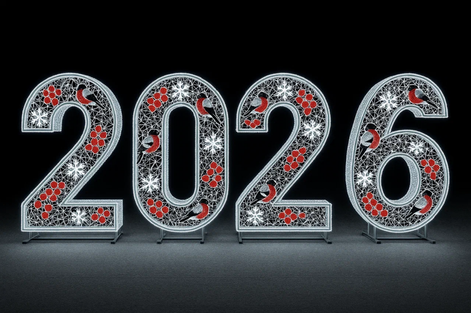 Светодиодные цифры Русская зима "2026" 200 см., Сад Радости (SR014)