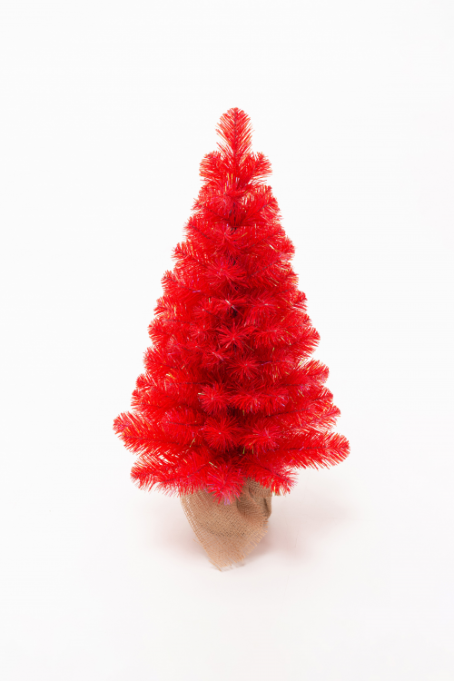 Искусственная елка Искристая красная 45 см., мягкая хвоя ПВХ, ЕлкиТорг (152045)