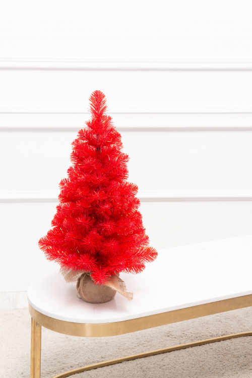 Искусственная елка Искристая красная 45 см., мягкая хвоя ПВХ, ЕлкиТорг (152045)