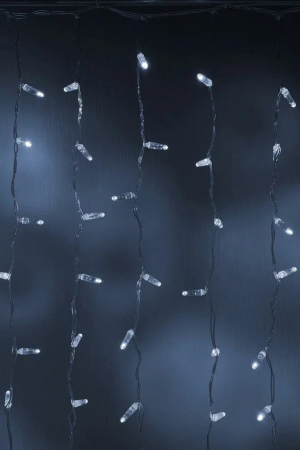 Светодиодный занавес 400 холодных белых LED ламп, 2*2 м., статика, прозрачный провод ПВХ, Teamprof (TPF-C2*2-CT/W)
