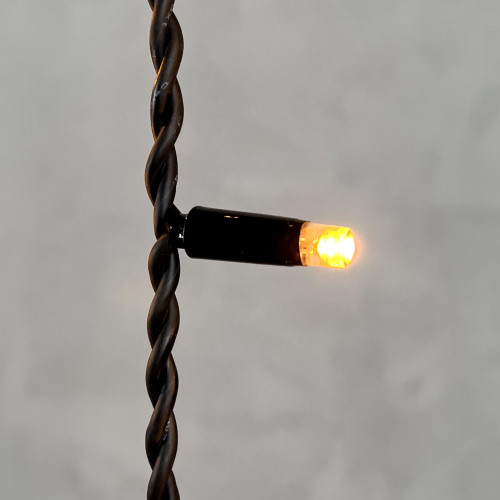 Светодиодная бахрома с колпачком 3,1*0,5 м., 120 экстра теплых белых LED ламп, каучуковый черный провод, LTC (LL120-1-2EWW)