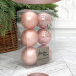 Набор пластиковых шаров Парис 80 мм., розовый перламутр, 6 шт., Christmas DeLuxe (87063)