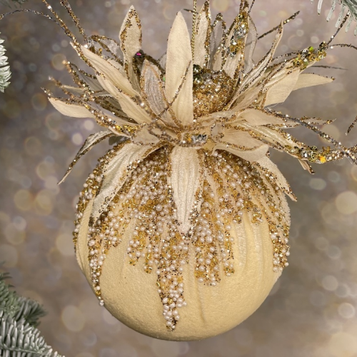 Новогодний шар Фенди 10 см., белый, House of seasons (85510)