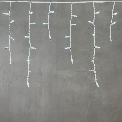 Светодиодная бахрома с колпачком 3,1*0,5 м., 120 холодных белых LED ламп, мерцание, каучуковый белый провод, LTC (LL120BLW-8-2W)