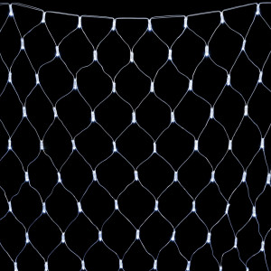 Светодиодная сетка с колпачком 2*2 м., 220В, 256 холодных белых LED, провод прозрачный ПВХ, IP65, LTC (NTL256CAP-10-2W)