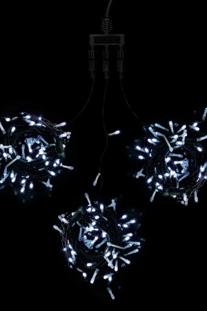 Комплект гирлянд на деревья 60 м., 3 луча по 20 м, 24V, 600 холодных белых LED ламп, черный ПВХ, LTC (KDD600-11-1W)