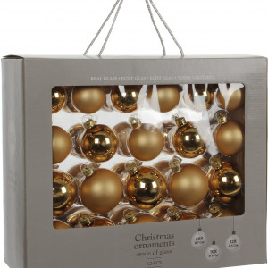 Набор стеклянных шаров Феерия 70 мм, цвет золотой, 42 шт в упаковке, House of seasons ( 83177)