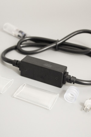 Комплект подключения для 2-х проводного дюралайта, без вилки, на 50м, 1А, черный, Teamprof (TPF-220AC/DC-1-1A-NP-B)