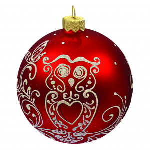 КУ-85-17344 Стеклянный шар Снежный филин 85 мм., Коломеев