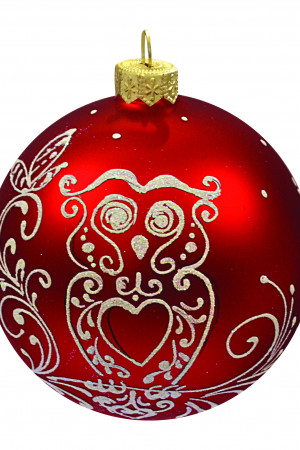 КУ-85-17344 Стеклянный шар Снежный филин 85 мм., Коломеев