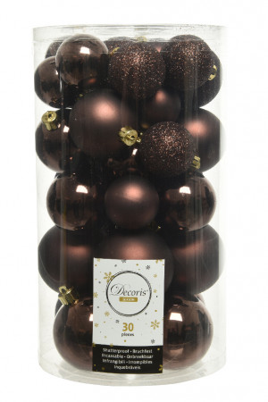 Набор пластиковых шаров Стиль mix, темно-коричневый, 30 шт., Kaemingk (022915)