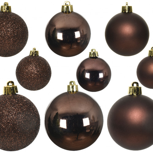 Набор пластиковых шаров Стиль mix, темно-коричневый, 30 шт., Kaemingk (022915)