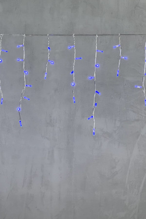  Светодиодная бахрома с колпачком 3,1*0,5 м., 120 синих LED ламп, прозрачный провод ПВХ, IP65, LTC (PIL120CAP-10-2B)