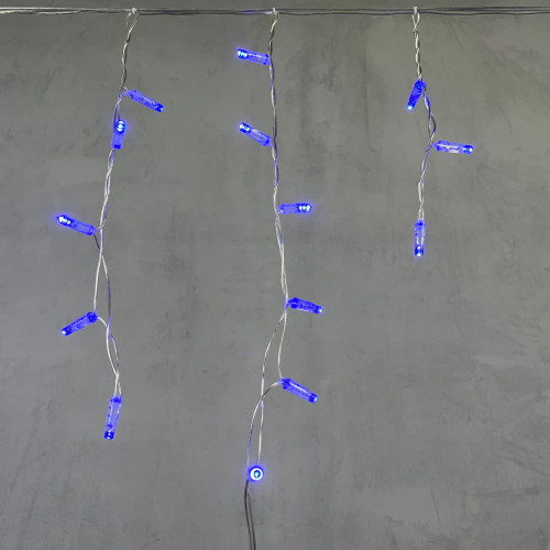  Светодиодная бахрома с колпачком 3,1*0,5 м., 120 синих LED ламп, прозрачный провод ПВХ, IP65, LTC (PIL120CAP-10-2B)