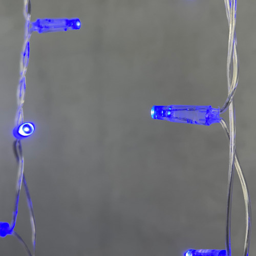  Светодиодная бахрома с колпачком 3,1*0,5 м., 120 синих LED ламп, прозрачный провод ПВХ, IP65, LTC (PIL120CAP-10-2B)