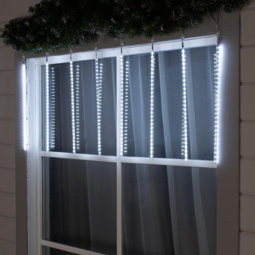 Гирлянда Сосульки 2.5×0.5 м., IP65, прозрачная нить, 288 белых LED с эффектом стекания, 12 В., Luazon Lighting (5248337)