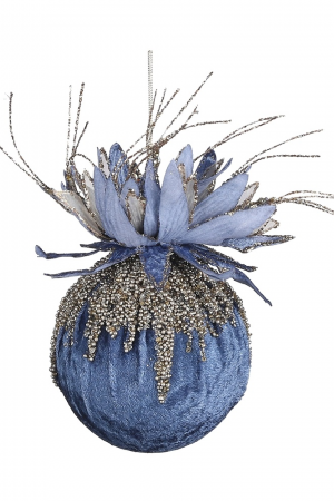 Новогодний шар Фенди 10 см., голубой, House of seasons (85509)