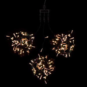 Комплект гирлянд на деревья 60 м., 3 луча по 20 м, 24V, 600 теплых белых LED ламп, черный ПВХ, LTC (KDD600-11-1WW)