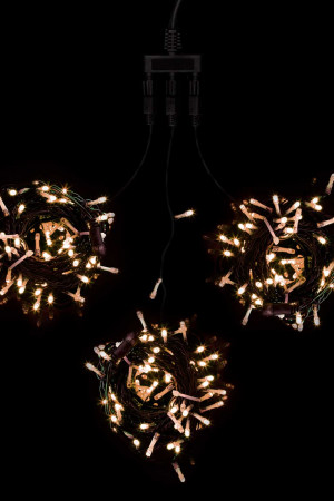 Комплект гирлянд на деревья 60 м., 3 луча по 20 м, 24V, 600 теплых белых LED ламп, черный ПВХ, LTC (KDD600-11-1WW)