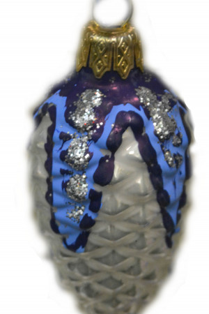 Ёлочное украшение &quot;Шишка Русские узоры &quot; h-9 см., стекло, в подарочной упаковке, Батик (ФУ-2-90/Р)