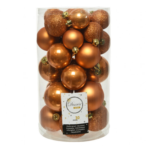 Набор пластиковых шаров Стиль mix, янтарный, 30 шт., Kaemingk (023075)