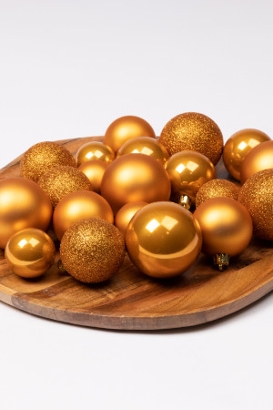 Набор пластиковых шаров Стиль mix, янтарный, 30 шт., Kaemingk (023075)