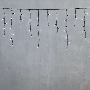  Светодиодная бахрома с колпачком 3,1*0,5 м., 120 холодных белых LED ламп, черный провод ПВХ, IP65, LTC (PIL120CAP-11-2W) 